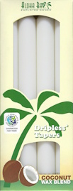 White Coconut Tapers: 4 Pack